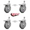Service Caster 6 Inch Gray Polyurethane Swivel 12mm Stem Caster Set with Total Lock Brake SCC-TSTTL20S614-PPUB-M1215-4 - alternate 4
